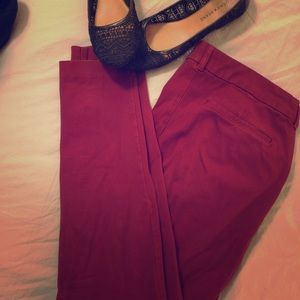 Maroon skinny pants
